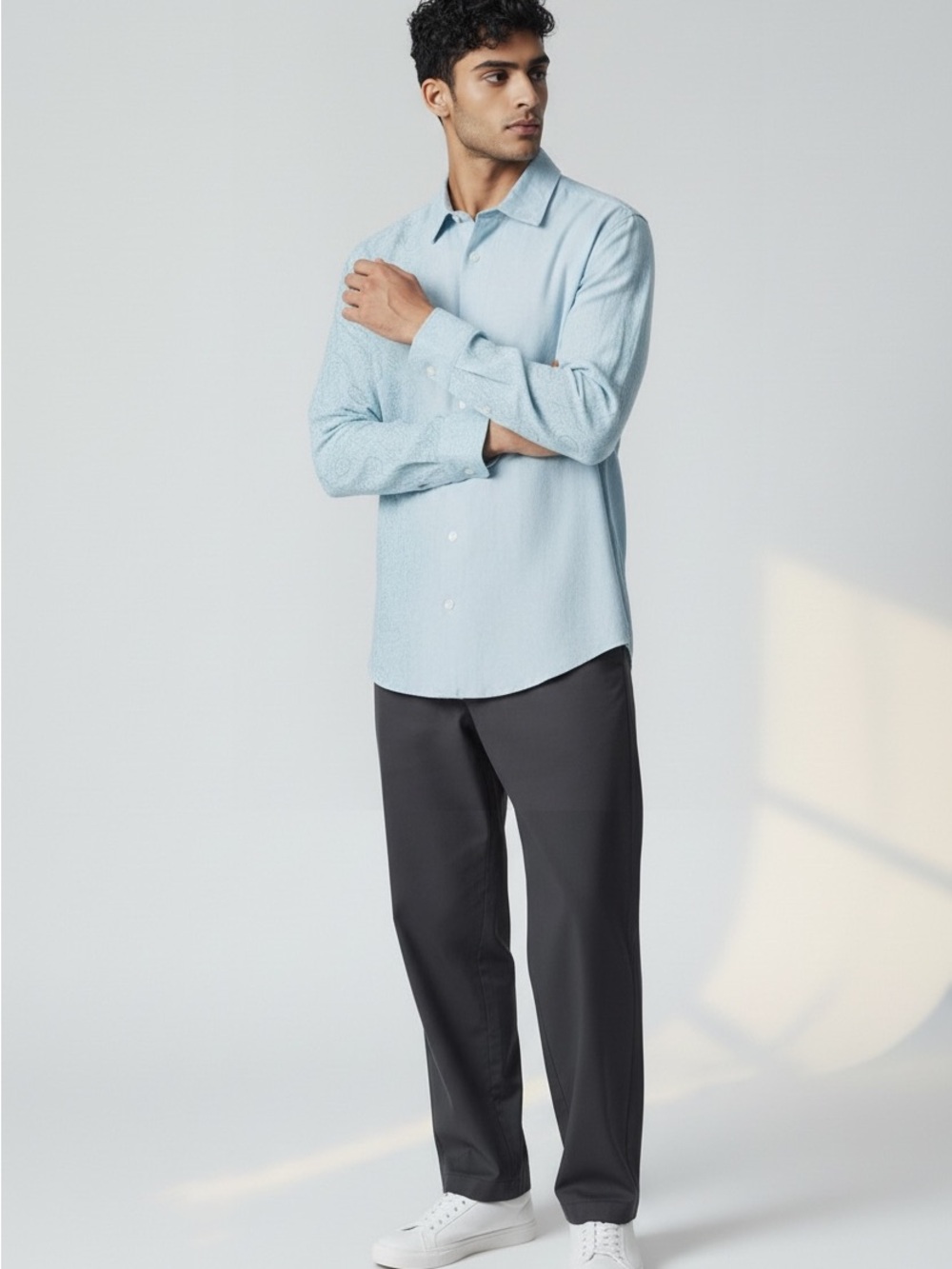 UNTUCKit Seafoam Linen Long Sleeve Button-Down Shirt